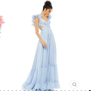 MAC DUGGAL Ieena Chiffon Gown (Powder Blue) - Size 2 - ONLY WORN ONCE